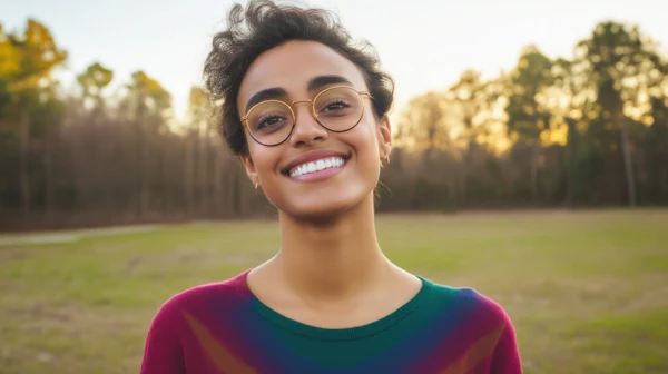Smiling Woman Outdoors