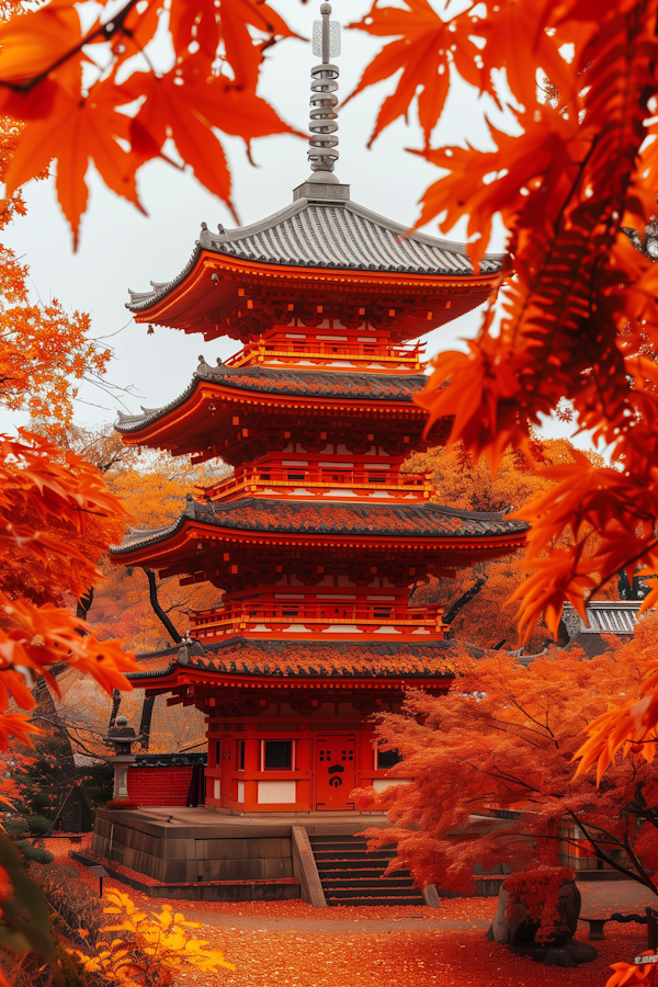 Autumnal Serenity at Japanese Pagoda