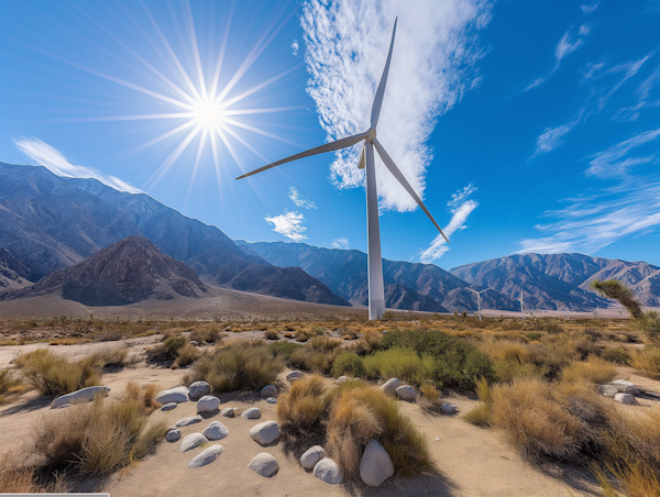 Renewable Energy Landscape with Wind Turbines