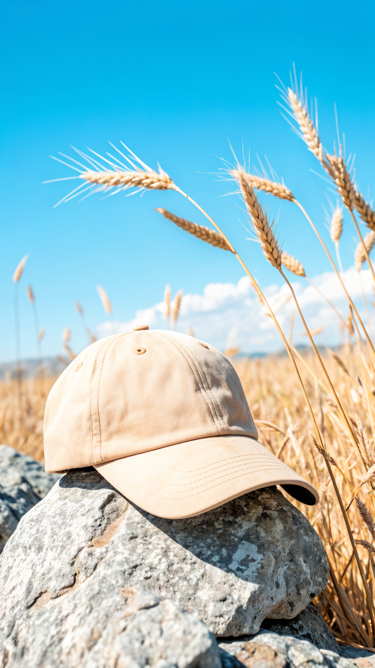 Baseball Cap in Wheat Field