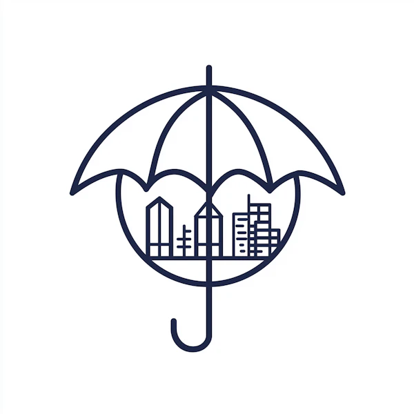 Minimalist Umbrella Cityscape