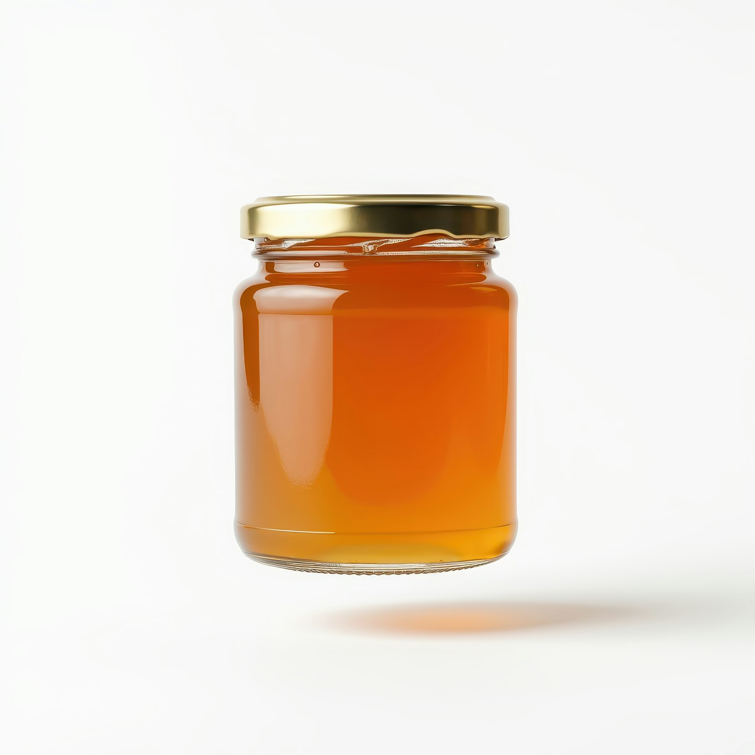 Honey Jar on White Background