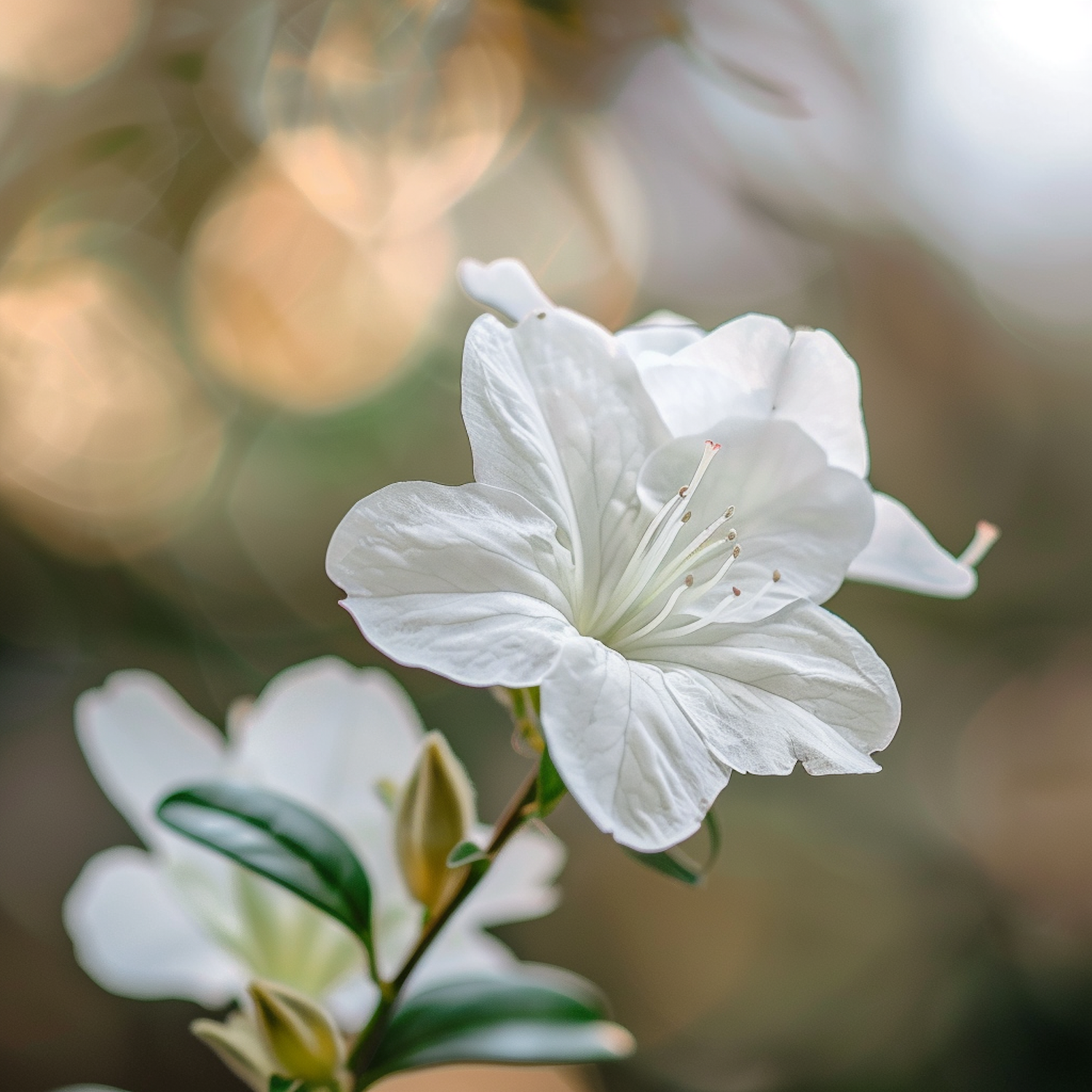 White Azalea in Bloom