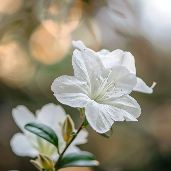 White Azalea in Bloom