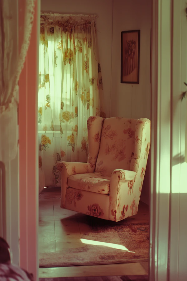 Cozy Interior with Floral Armchair