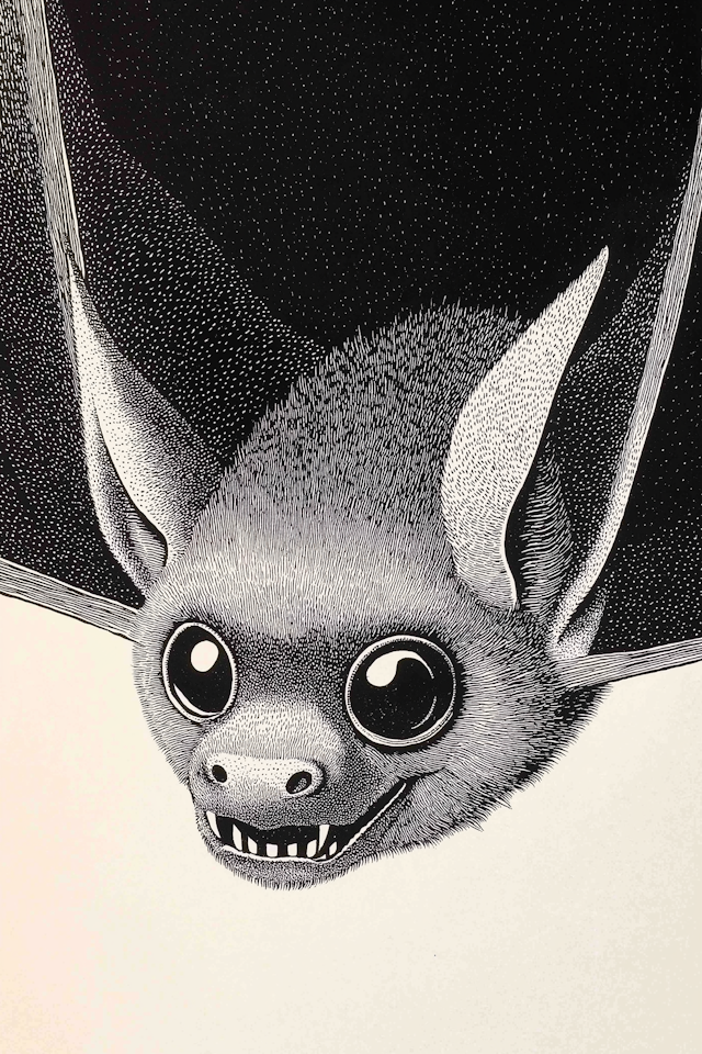 Whimsical Bat Illustration