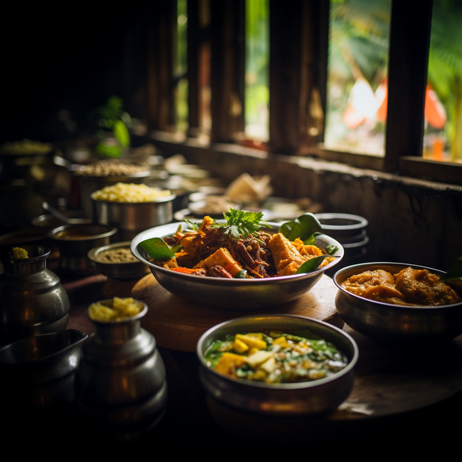 Traditional Feast Highlighting Savory Stew with Coriander Garnish