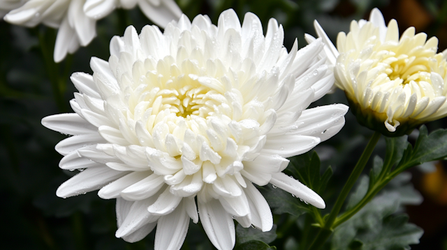 Close-up of White Chrysanthemums