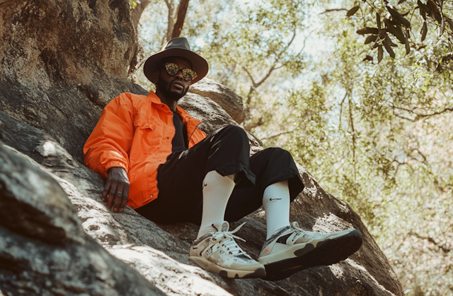 Man on Rock in Nature