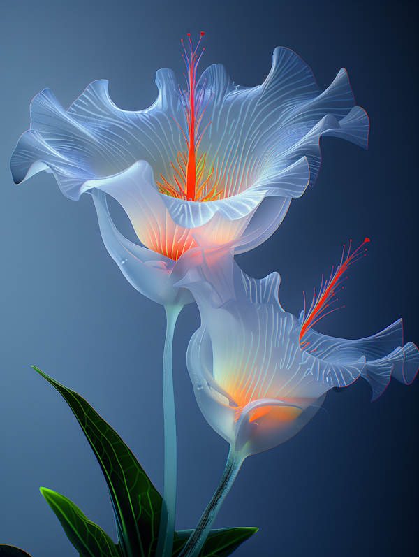 Luminous Stylized Lilies