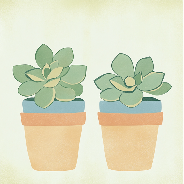 Stylized Succulent Illustration