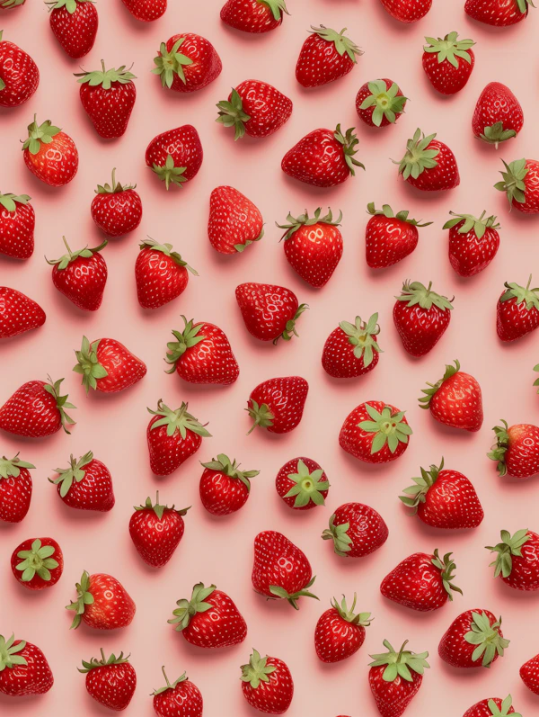 Strawberries on Pink