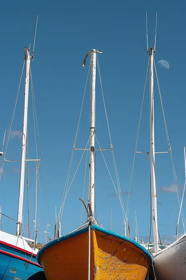 Sailboats at the Marina on a Clear Day