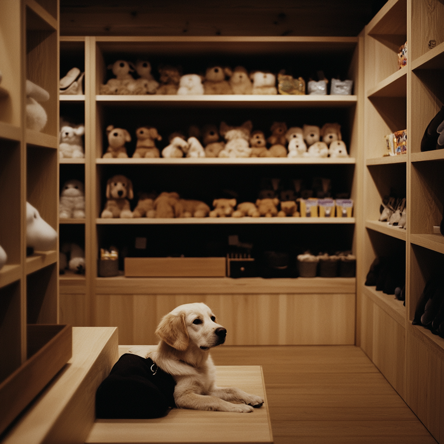 Golden Retriever in Cozy Room