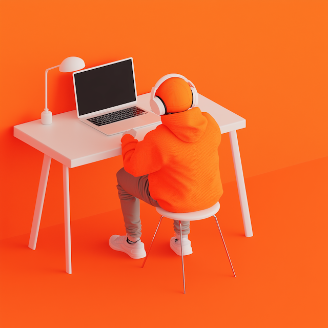 Monochromatic Orange Workplace