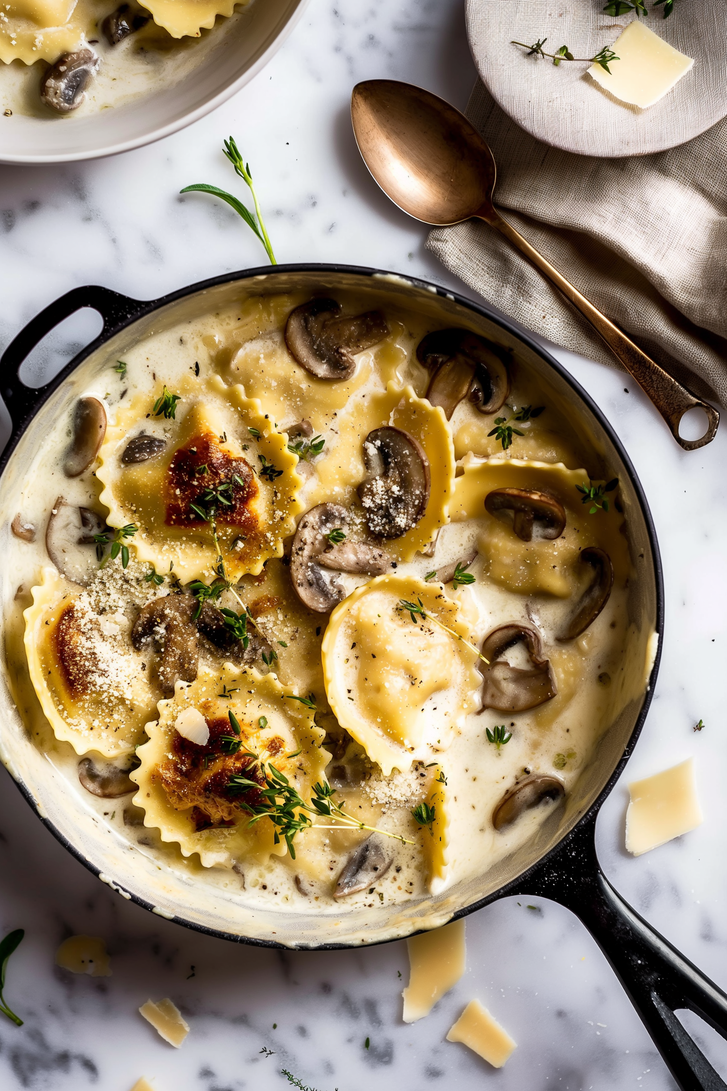 Creamy Ravioli Skillet Close-Up