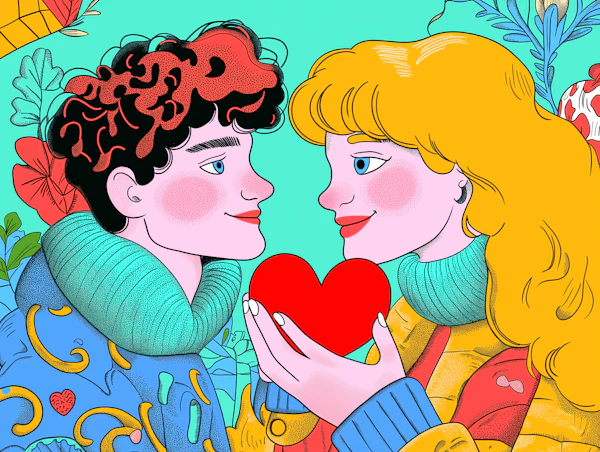 Affectionate Couple with Heart