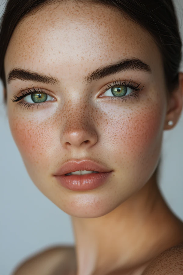 Freckled Woman Portrait