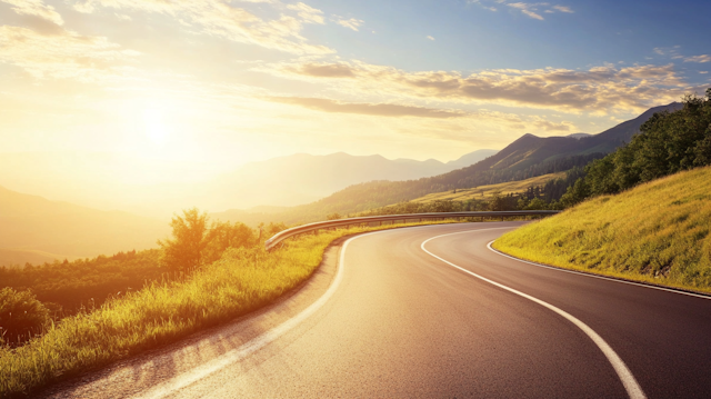 Serene Landscape with Winding Road