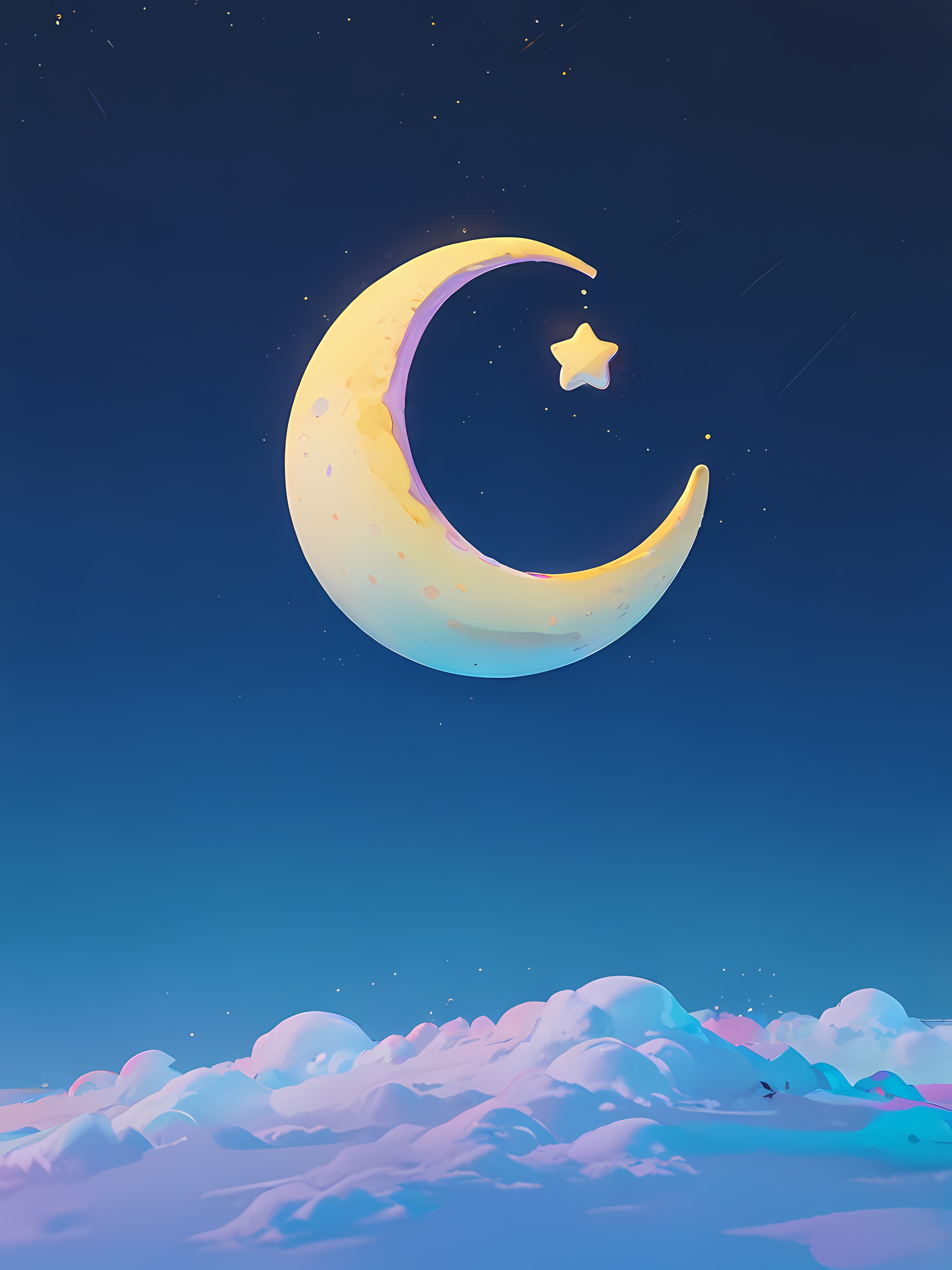 Dreamy Night Sky Art Illustration on Lummi