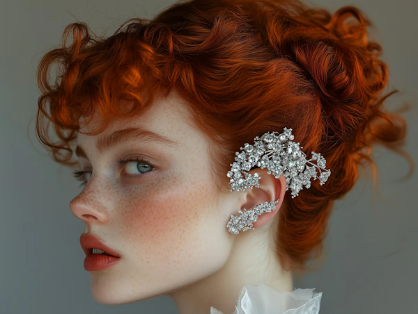 Profile with Red Hair and Ear Cuff