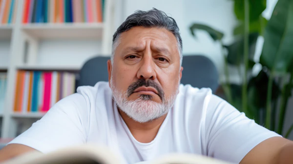 Man Reading Indoors