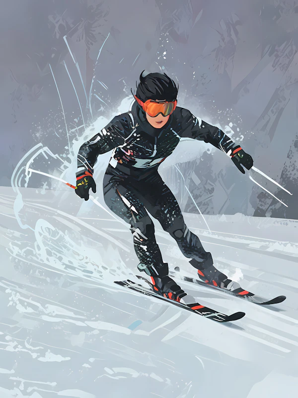 Skier in Action