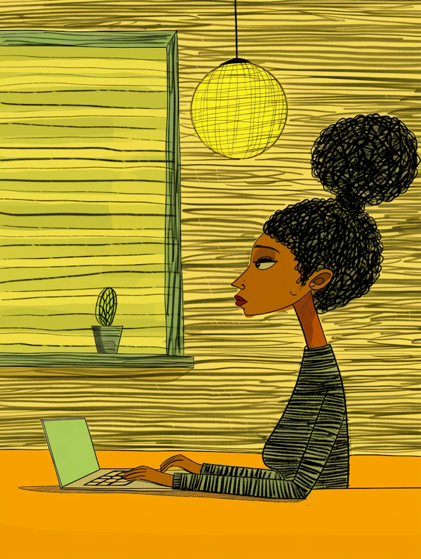 Woman Working on Laptop