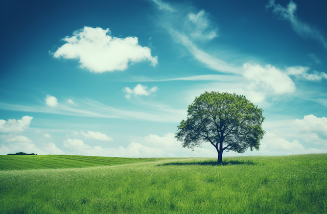 Solitary Vigor: The Lone Tree in Summer Splendor