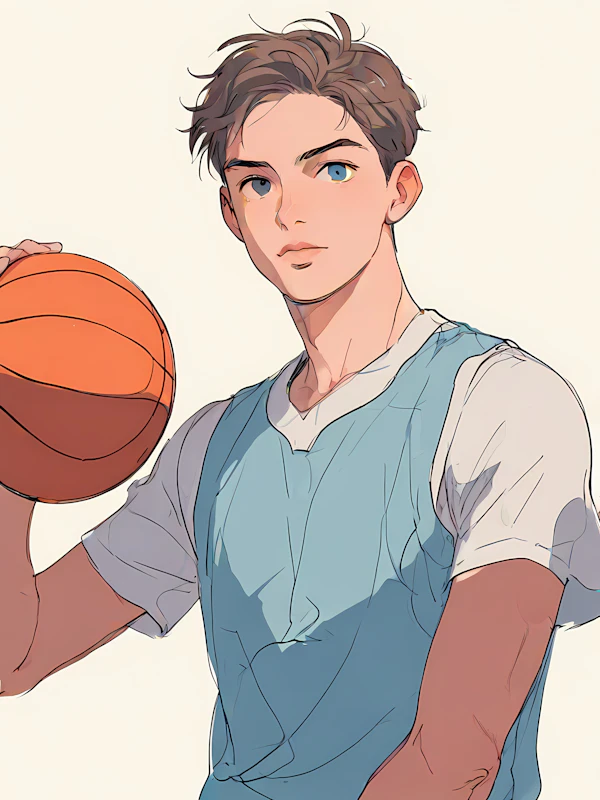 Young Man with Basketball