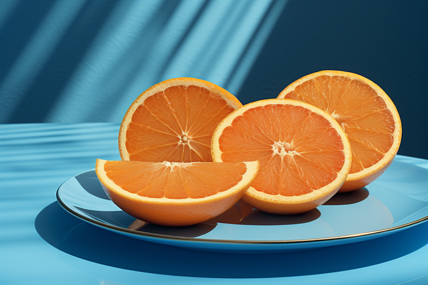 Citrus Contrast on Blue