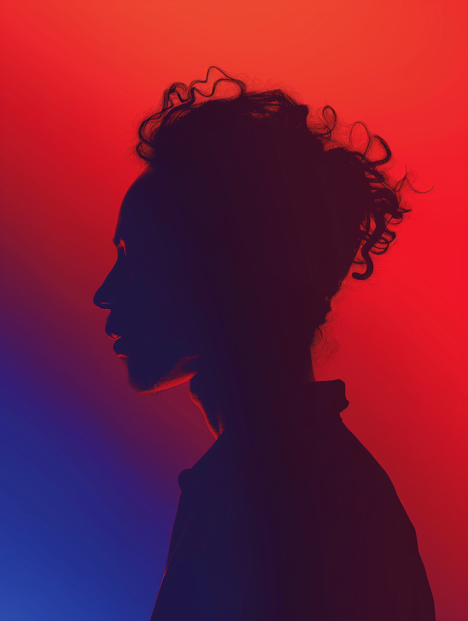 Silhouette Profile with Gradient Background