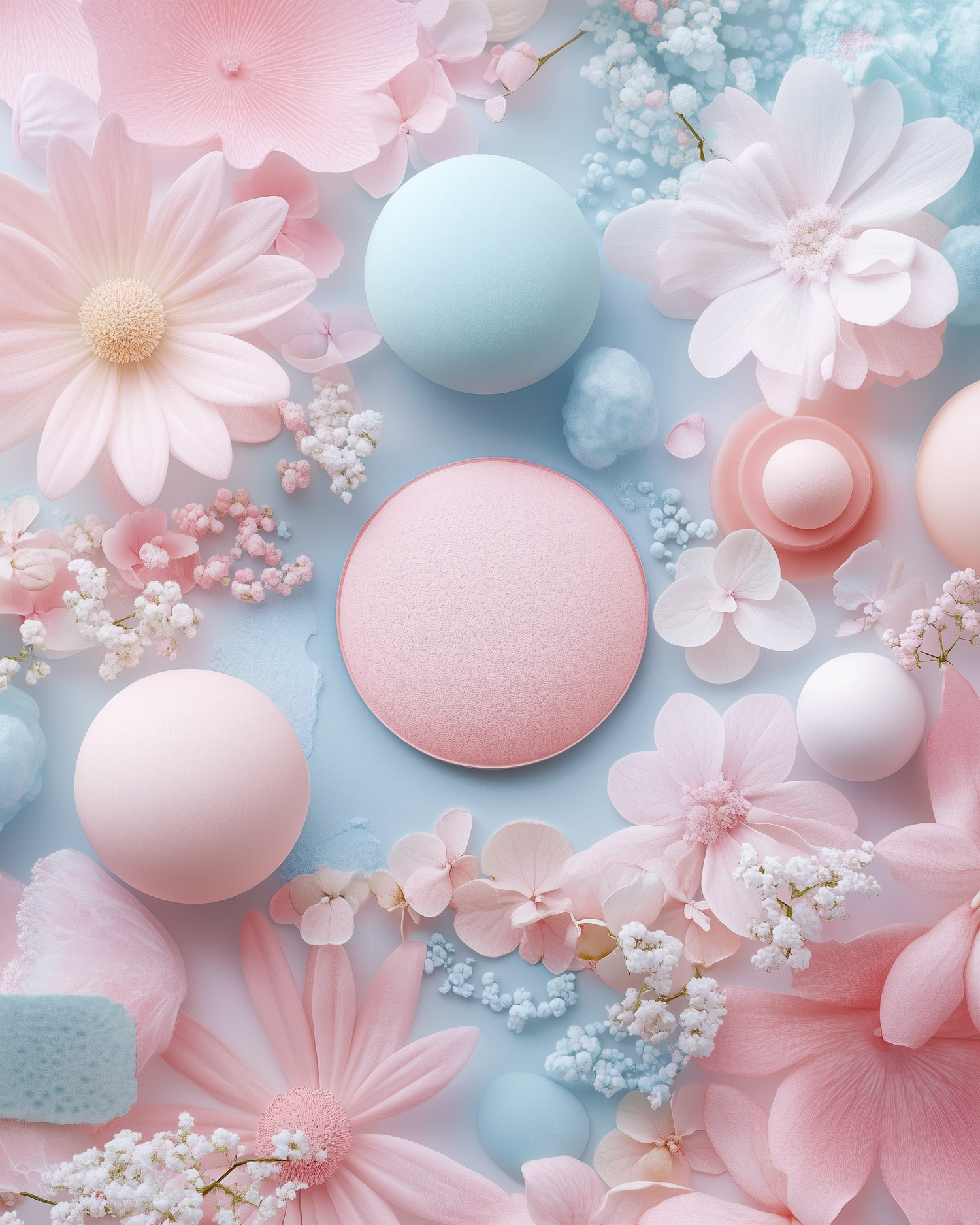 Pastel Floral Arrangement with Spheres