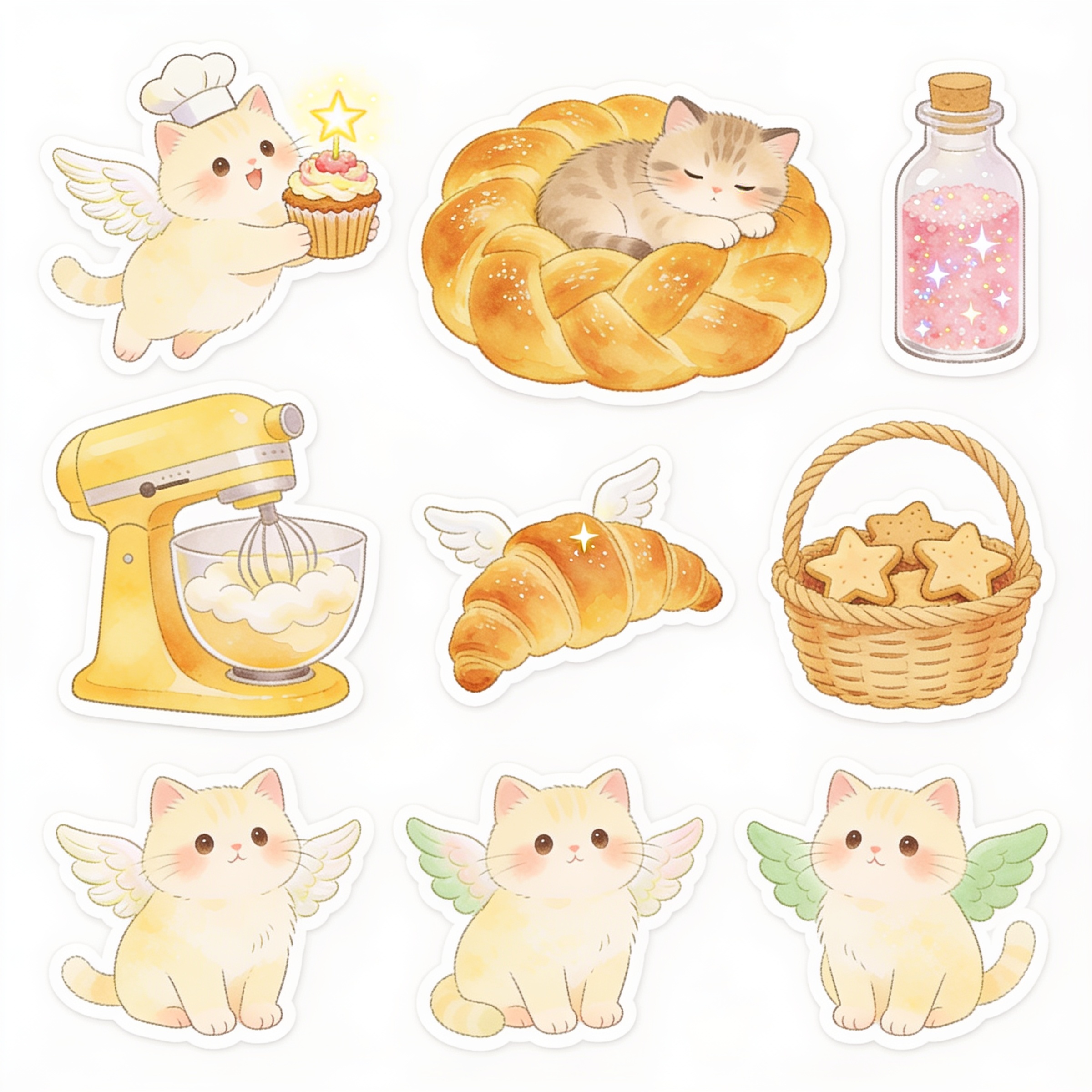 Angelic Baking Cats Illustration on Lummi