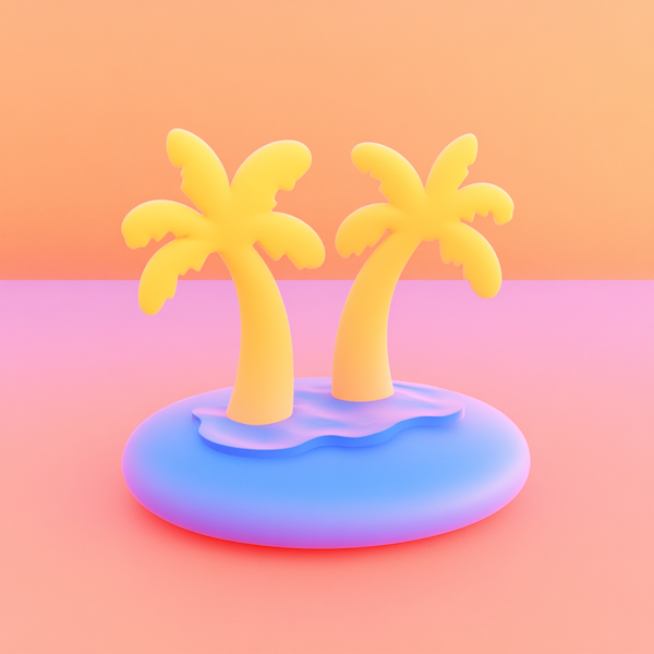 Stylized Palm Island Illustration