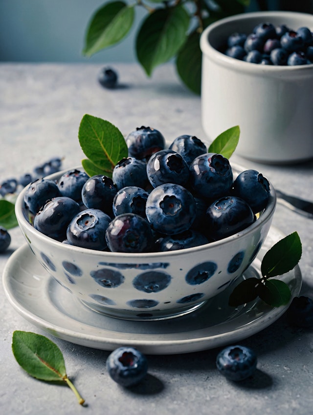 Bowl of Fresh Blueberries