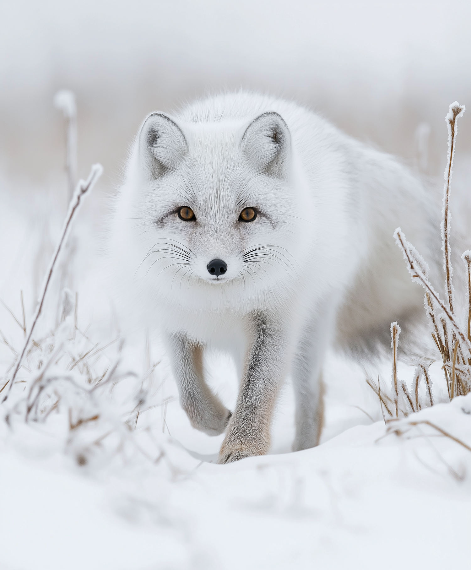 Arctic Fox in Winter Landscape