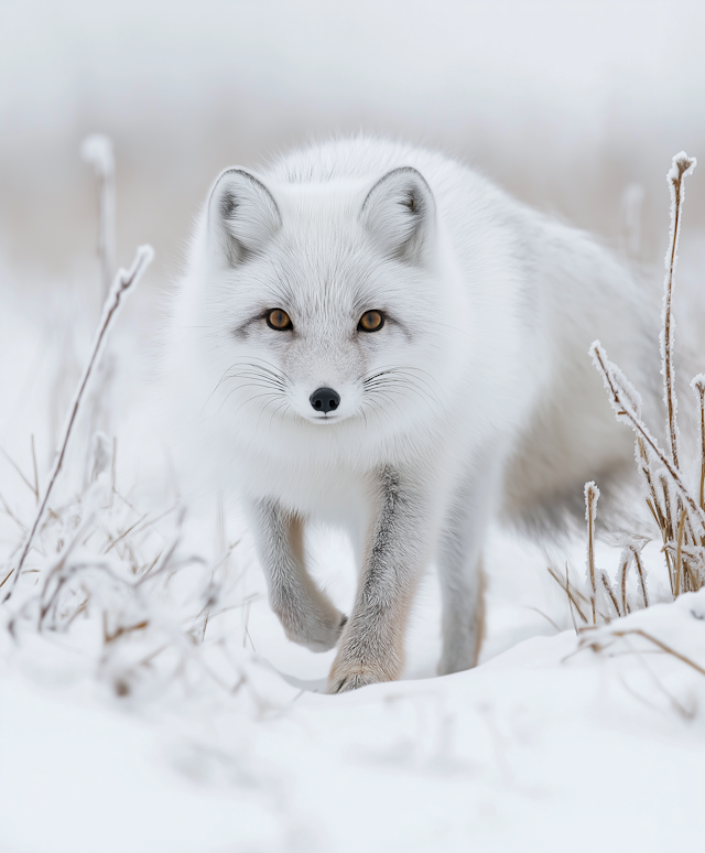 Arctic Fox in Winter Landscape