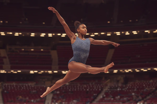 Gymnast's Mid-Air Leap