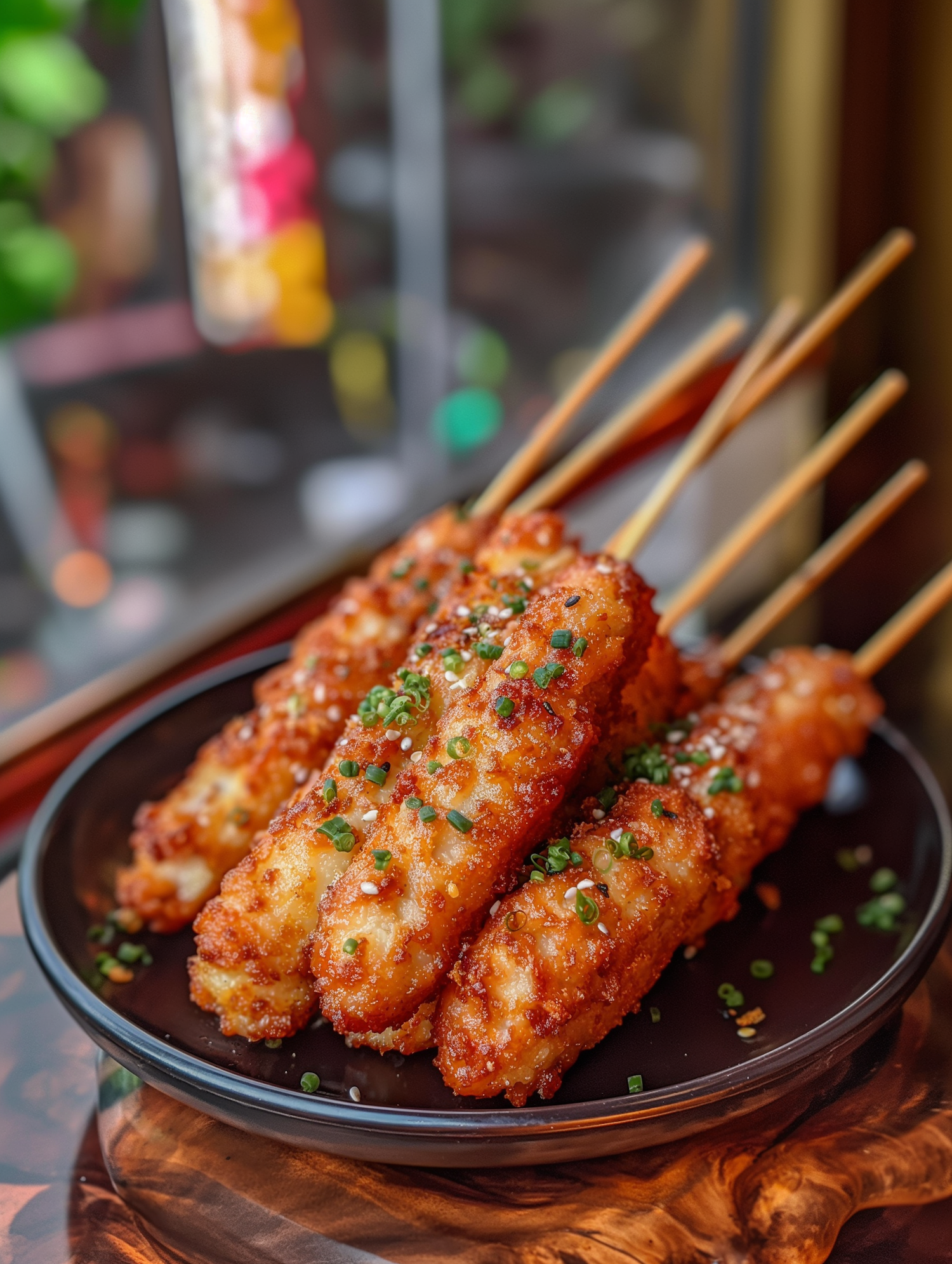 Glossy Skewered Fried Foods