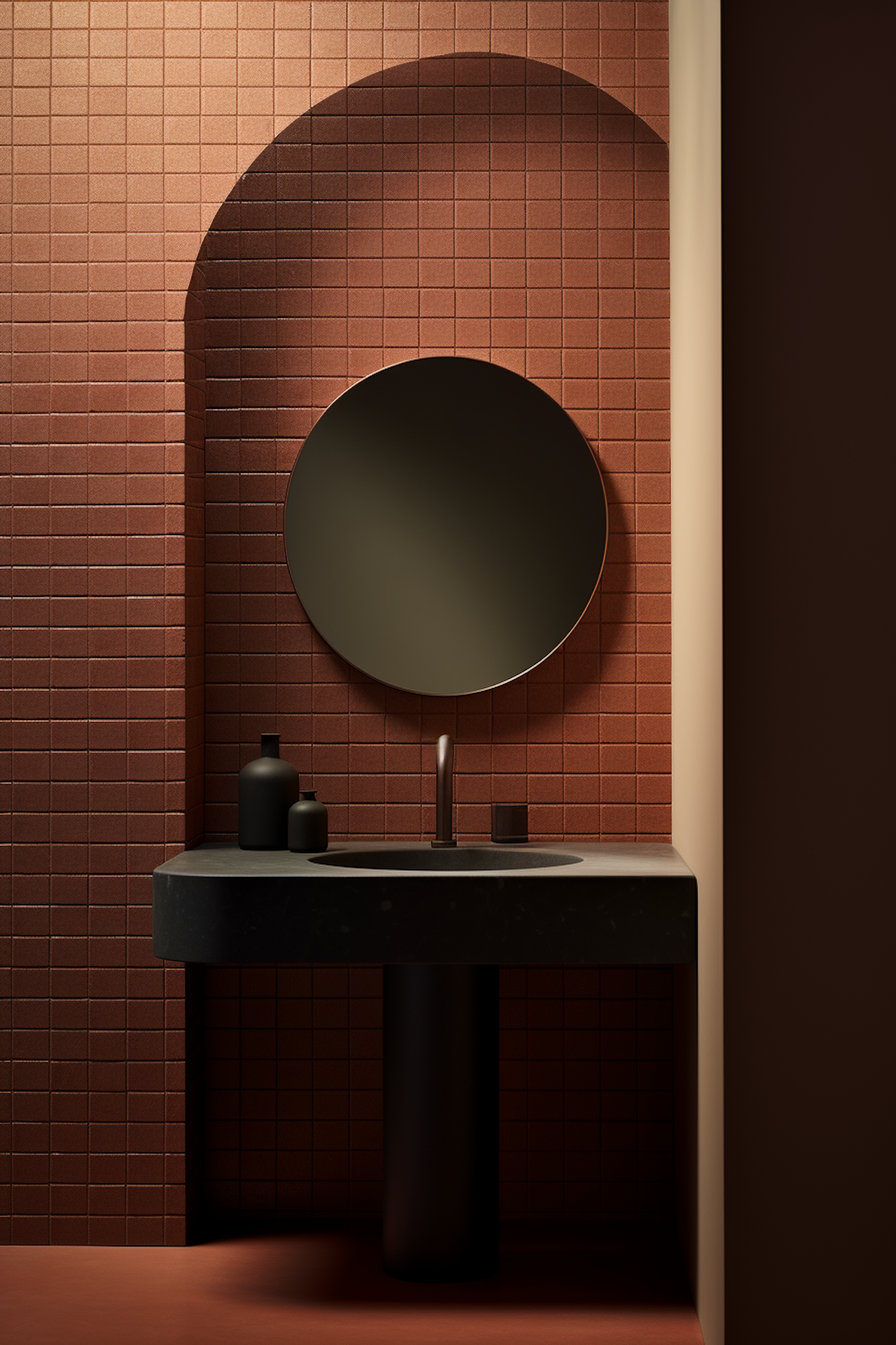 Earthy Modern Minimalist Bathroom Vanity