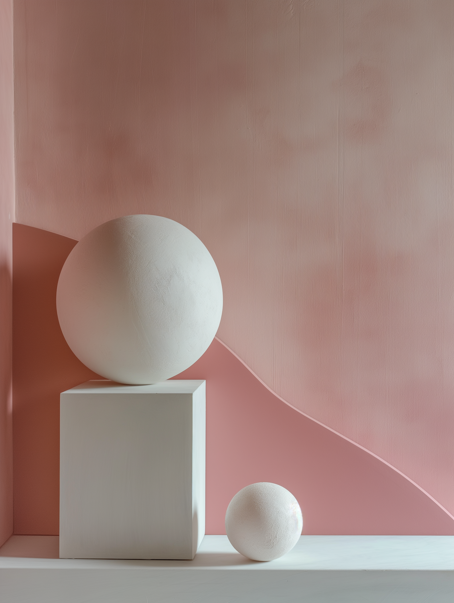 Minimalist Geometric Composition in Pink
