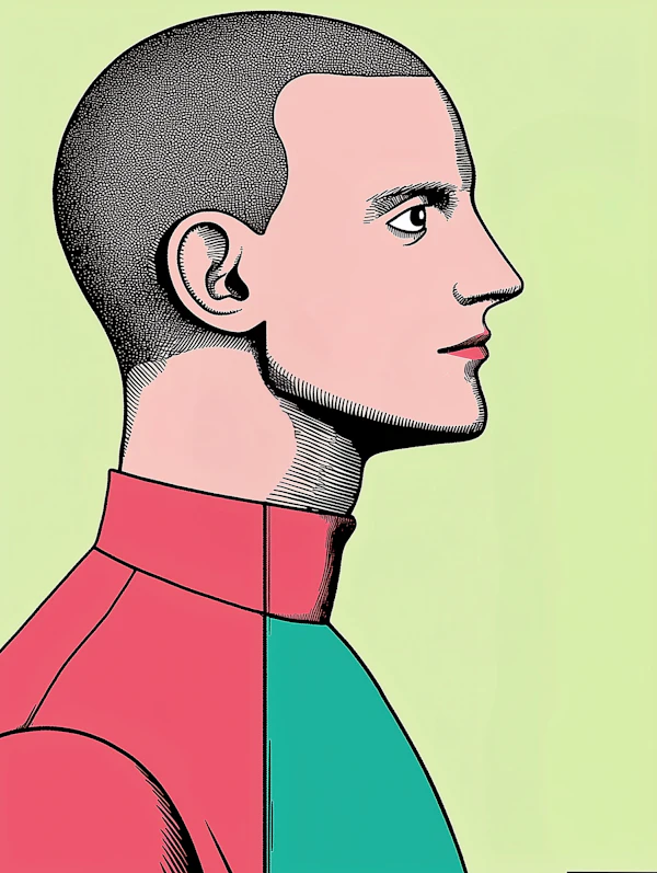 Stylized Human Profile Illustration