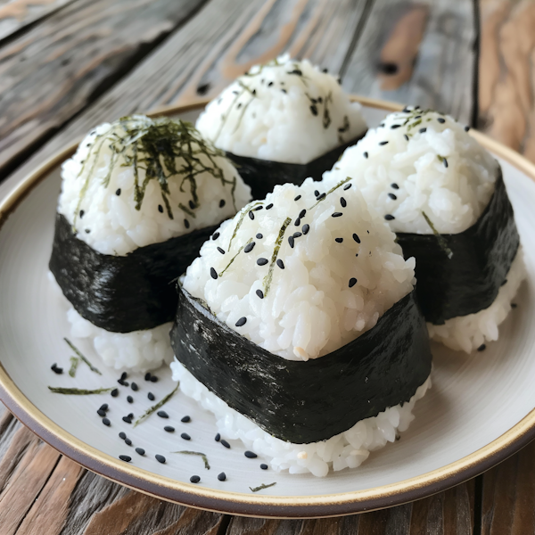 Elegant Onigiri Plate Presentation