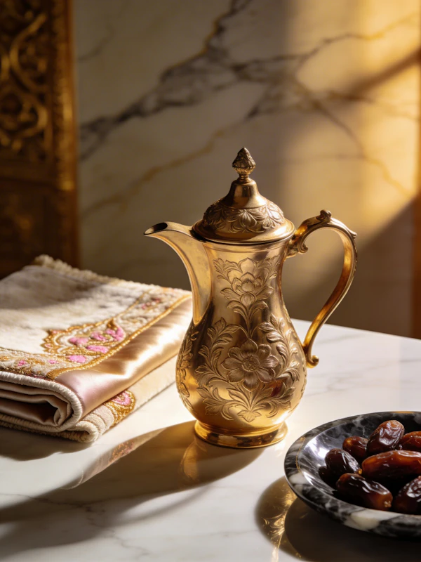 Ornate Coffee Pot Scene