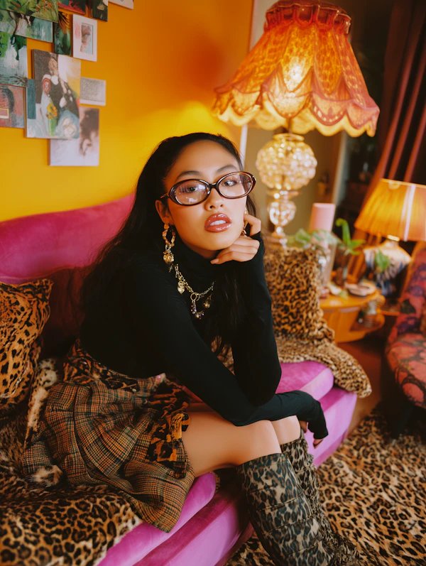 Stylish Woman on Couch