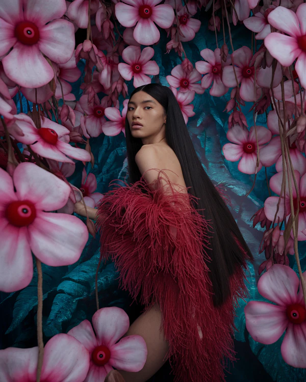 Elegant Floral Portrait