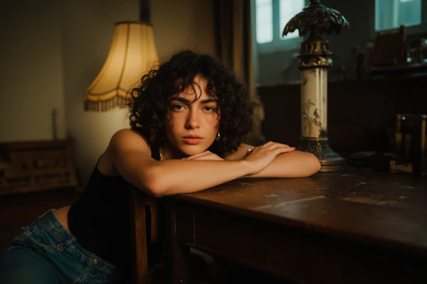 Woman in Cozy Room