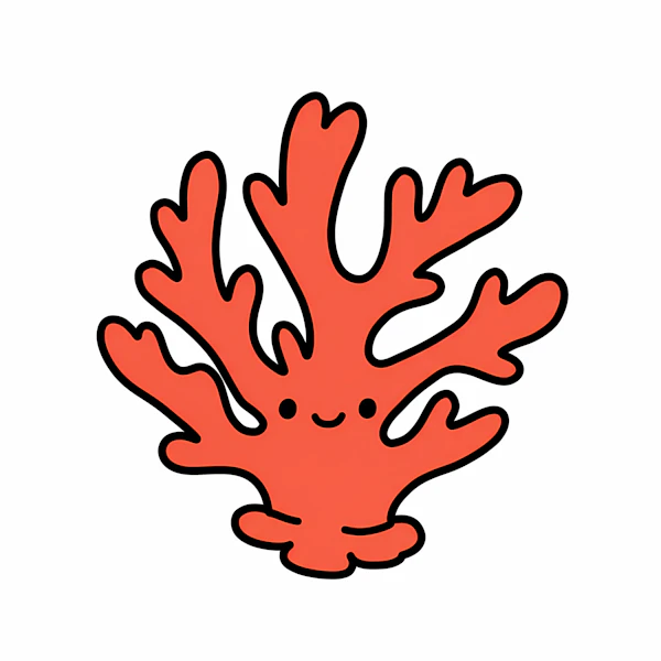 Smiling Coral Cartoon