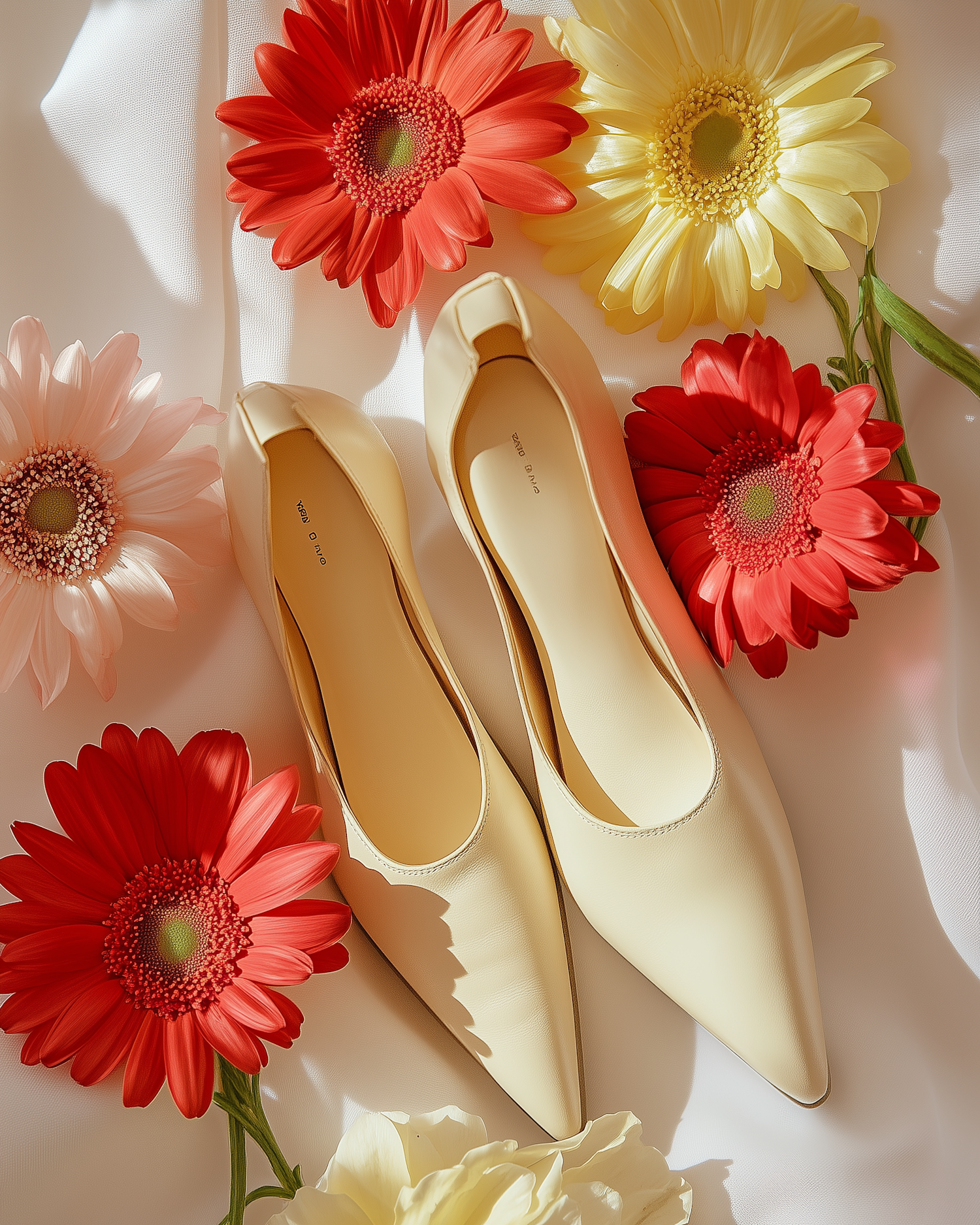 Elegant Shoes with Gerbera Daisies